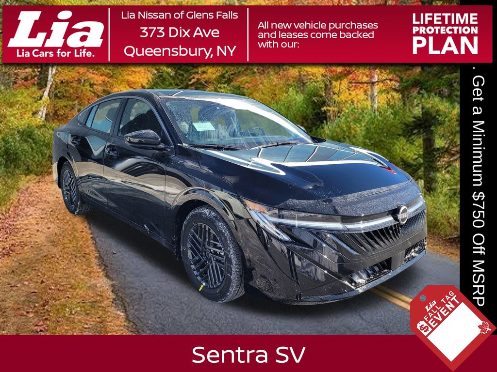 Super Black 2026 Nissan Sentra Sedan Front-Wheel Drive Continuously Variable Transmission