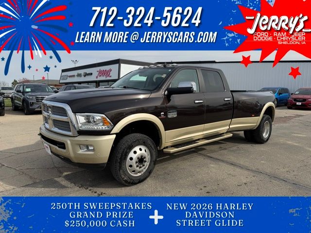 Luxury Brown Pearlcoat 2016 RAM 3500 Laramie Longhorn Crew Cab LB DRW 4WD Pickup Truck Four-Wheel Drive 6-Speed Automatic