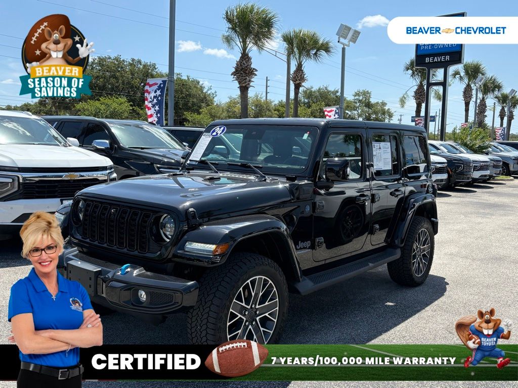 Black Clearcoat 2024 Jeep Wrangler 4xe SUV / Crossover Four-Wheel Drive 8-Speed Automatic