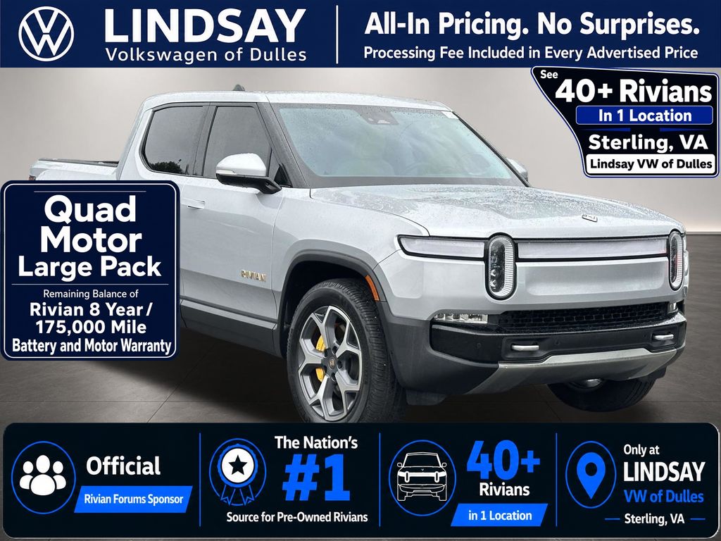 LA Silver 2022 Rivian R1T Pickup Truck All-Wheel Drive 1-Speed Automatic