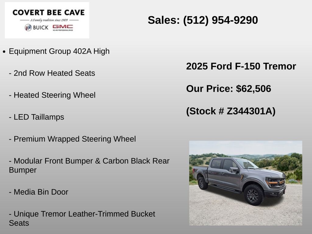 Used Car 2025 Ford F-150  Tremor For Sale Under $70,000 In Austin, Texas