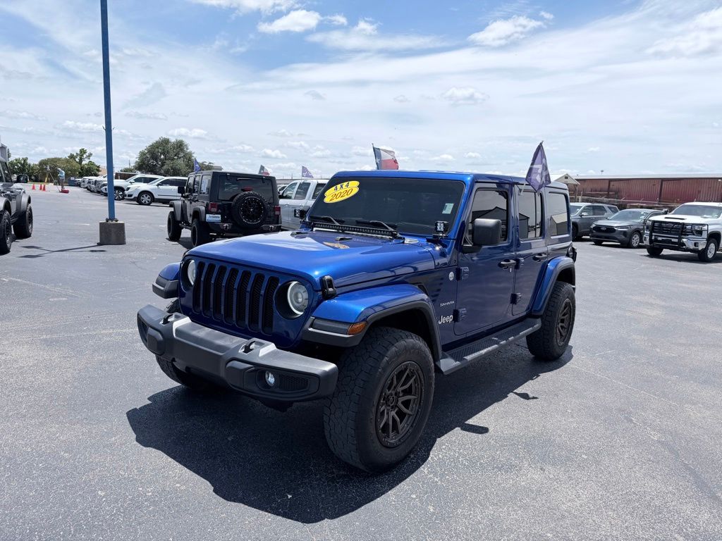 Ocean Blue Metallic Clearcoat 2020 Jeep Wrangler Unlimited Sahara 4WD SUV / Crossover Four-Wheel Drive 8-Speed Automatic