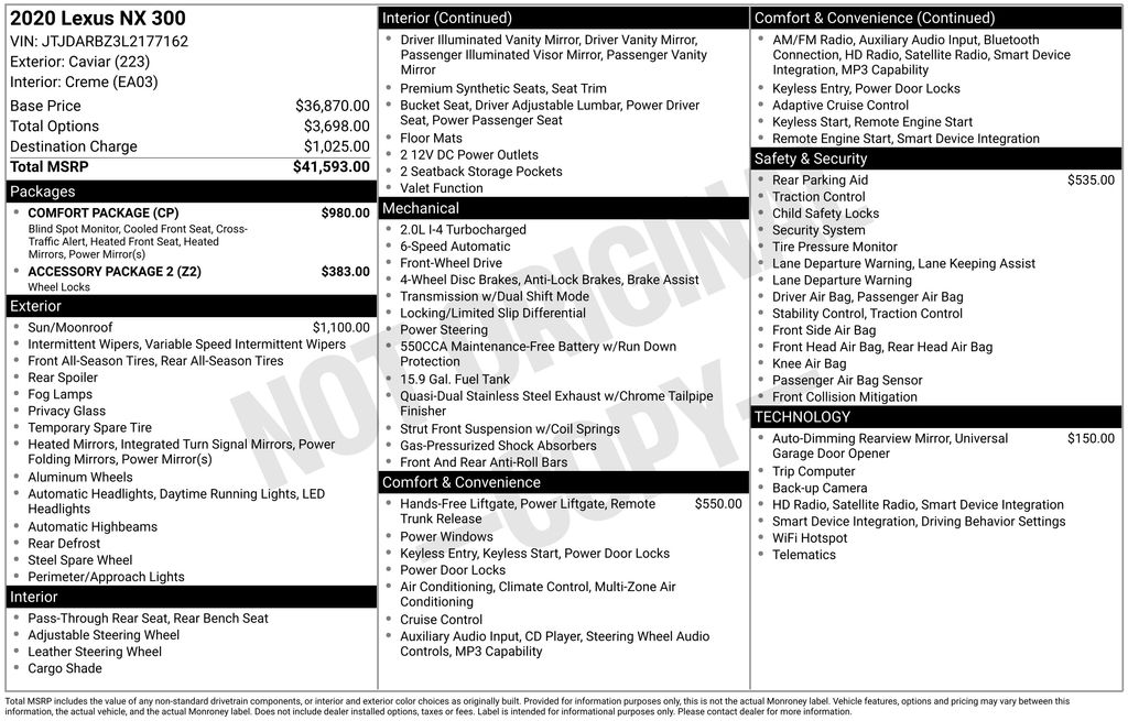 Used 2020 Black Lexus 300 Base image 8