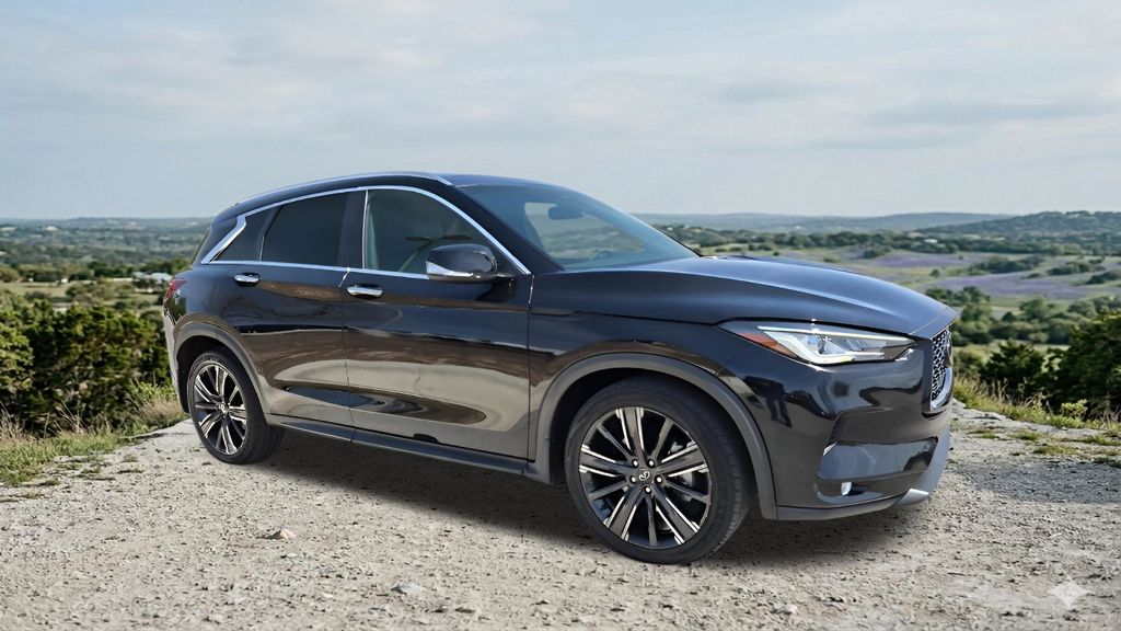 Black Obsidian 2022 INFINITI QX50 Luxe FWD SUV / Crossover Front-Wheel Drive Continuously Variable Transmission