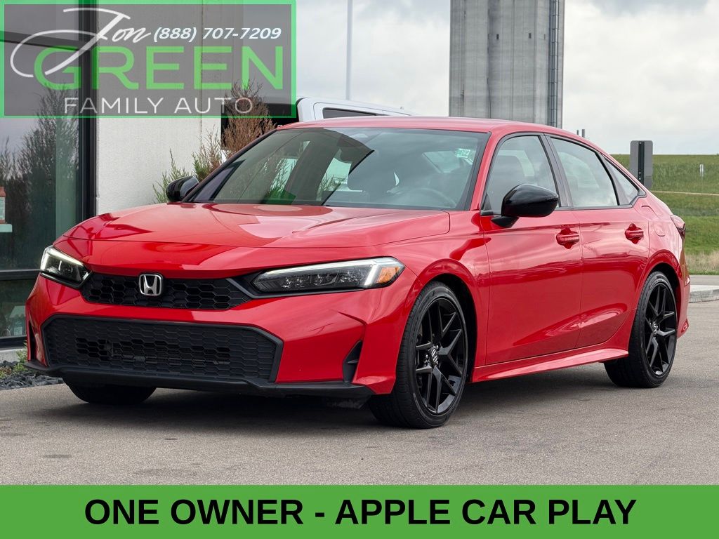 Red 2025 Honda Civic Sedan Front-Wheel Drive Continuously Variable Transmission