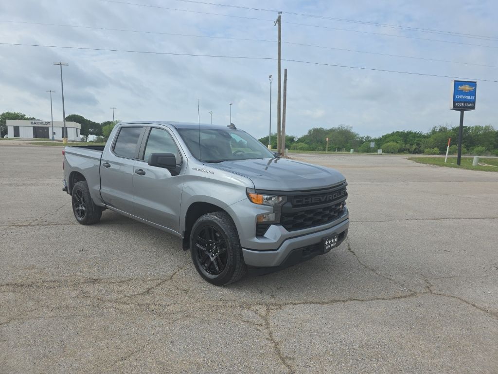 Sterling Gray Metallic 2023 Chevrolet Silverado 1500 Custom Crew Cab RWD Pickup Truck 4X2 8-Speed Automatic