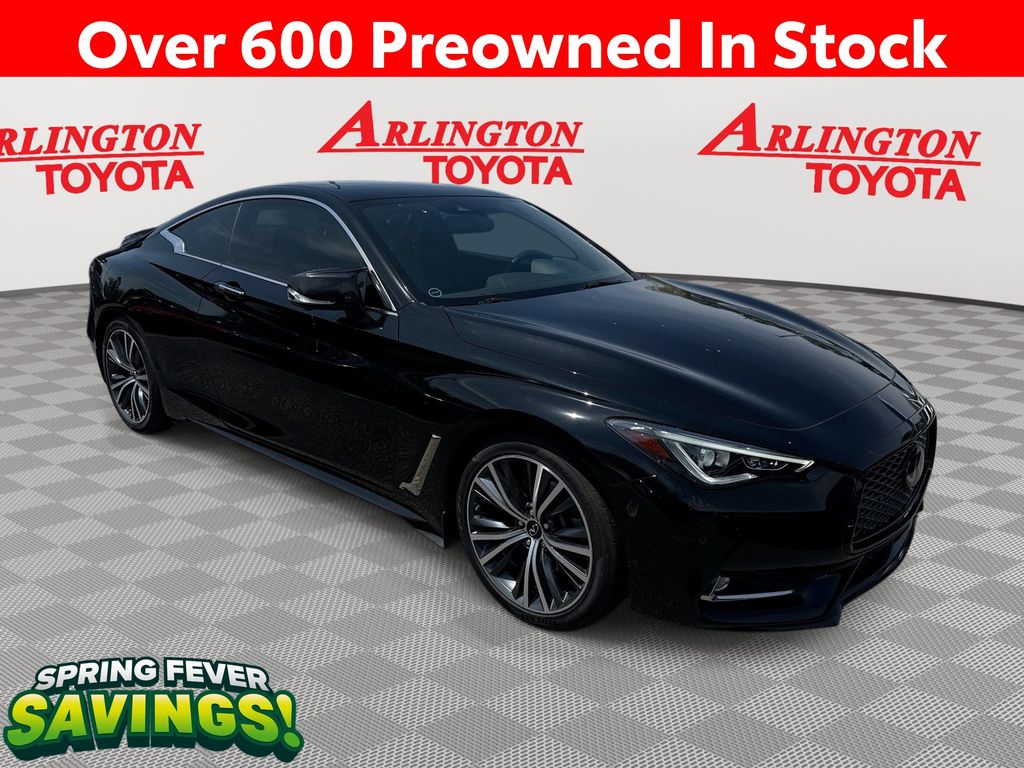 Black Obsidian 2022 INFINITI Q60 3.0T Luxe RWD Coupe Rear-Wheel Drive 7-Speed Automatic