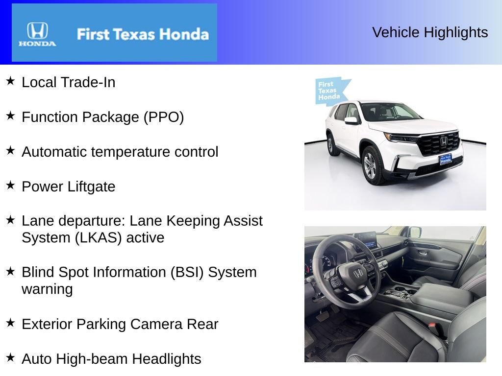 Used Car 2025 Honda Pilot  Ex-l For Sale Under $50,000 In Austin, Texas
