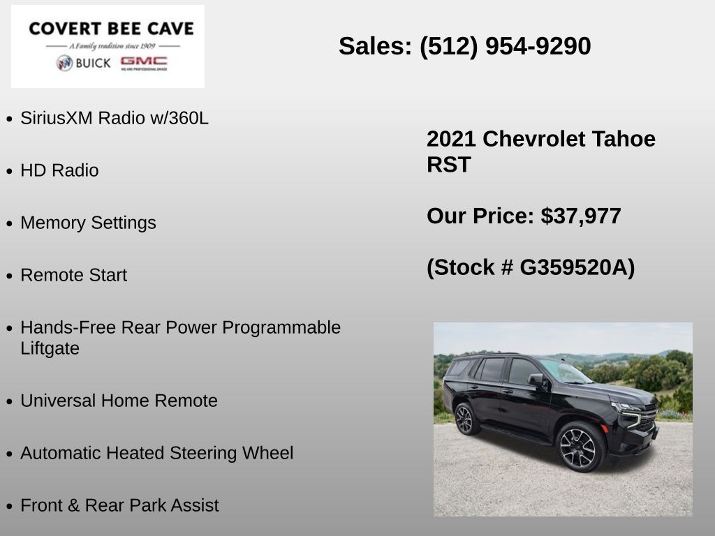 Used Car 2021 Chevrolet Tahoe  Rst For Sale Under $40,000 In Austin, Texas