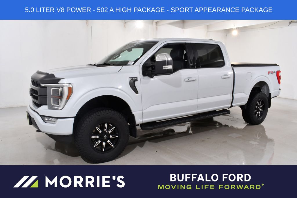 Space White Metallic 2021 Ford F-150 Lariat SuperCrew 4WD Pickup Truck Four-Wheel Drive Automatic