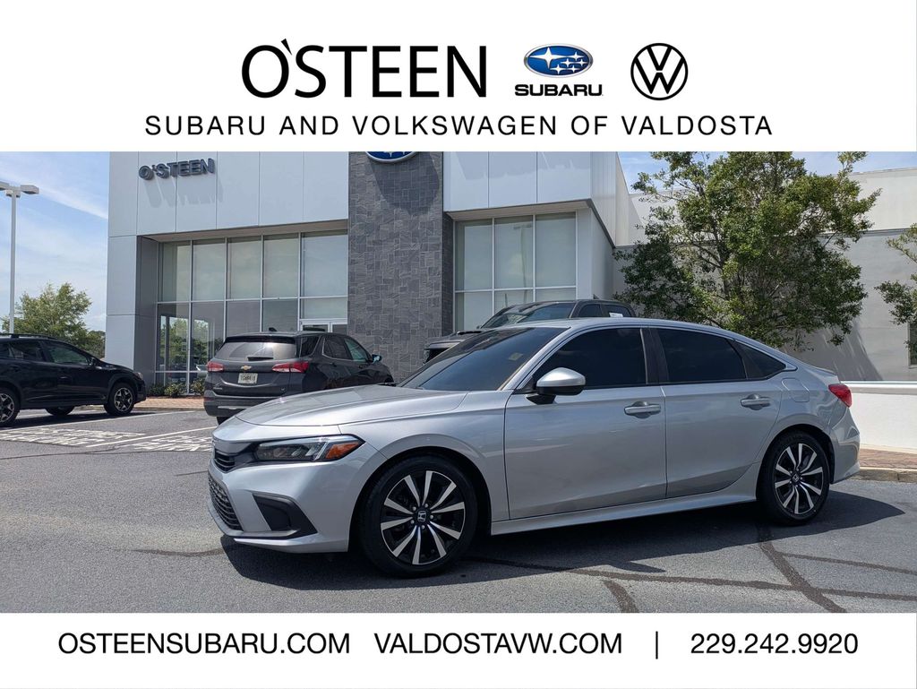 Silver 2022 Honda Civic Sedan Front-Wheel Drive Continuously Variable Transmission