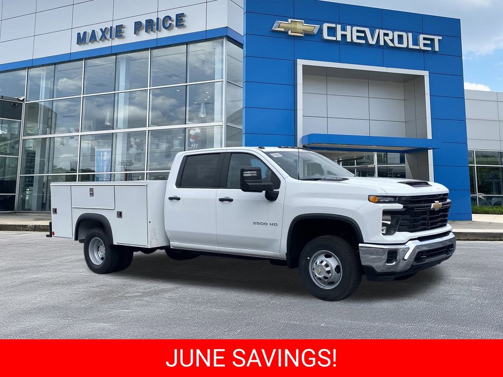 Summit White 2026 Chevrolet Silverado 3500HD Work Truck Crew Cab LB 4WD Pickup Truck Four-Wheel Drive Automatic