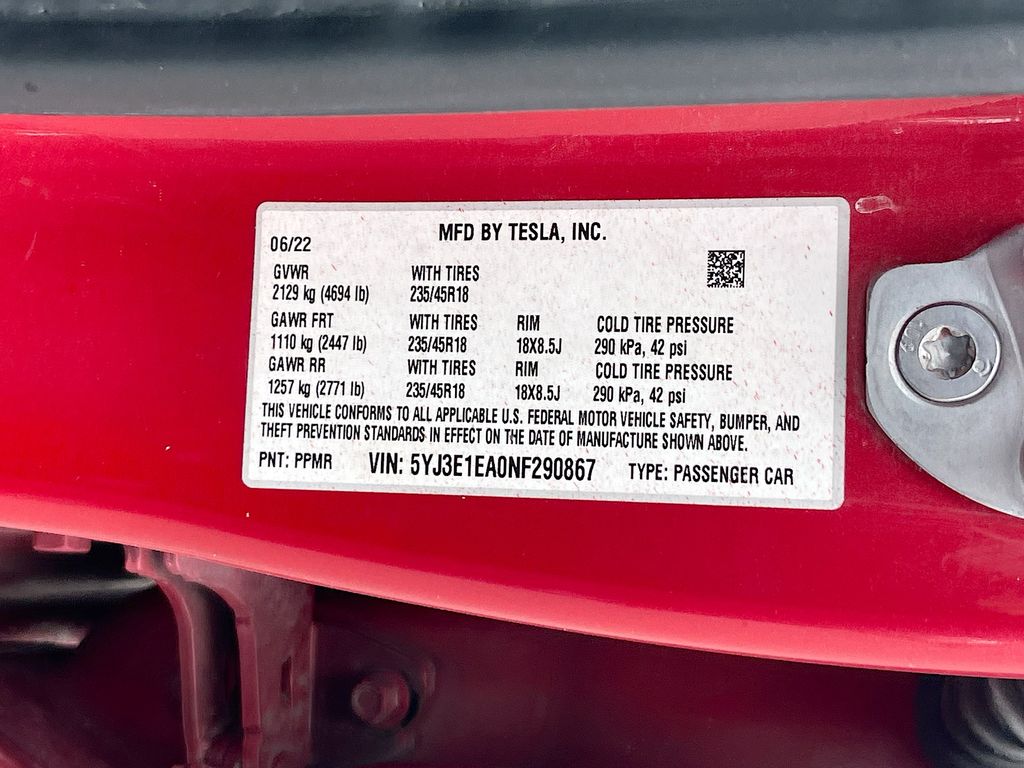 Used 2022 Red Tesla Base image 33