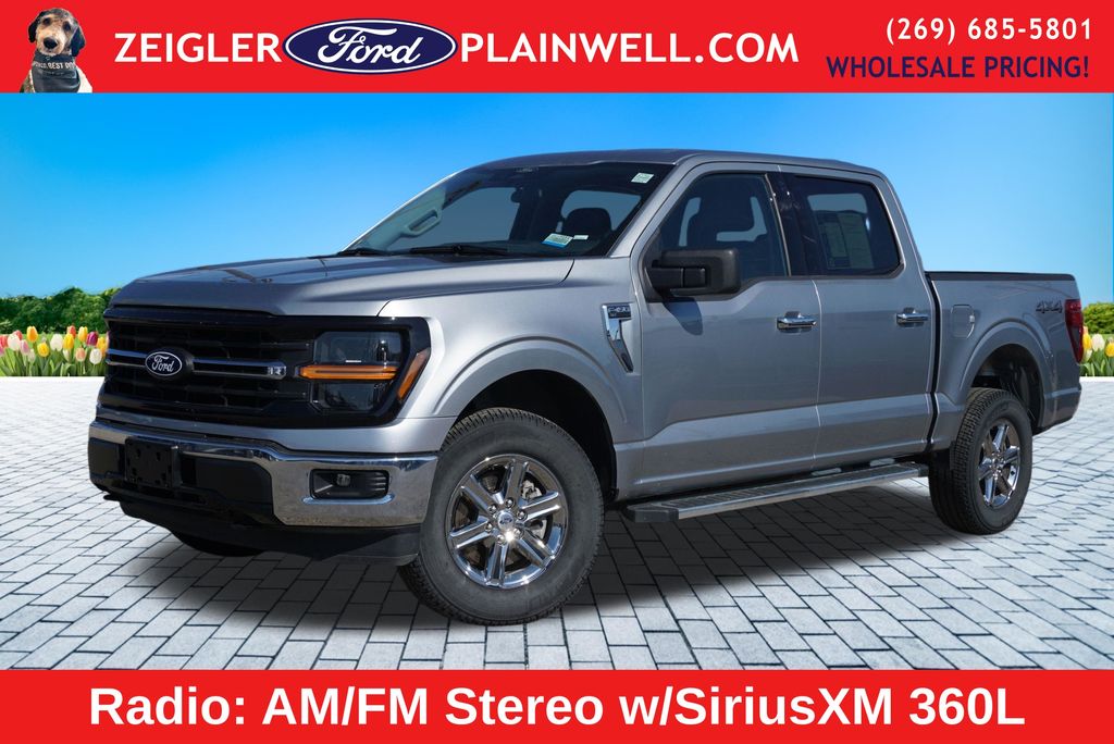 Silver 2025 Ford F-150 XLT SuperCrew 4WD Pickup Truck Four-Wheel Drive Automatic