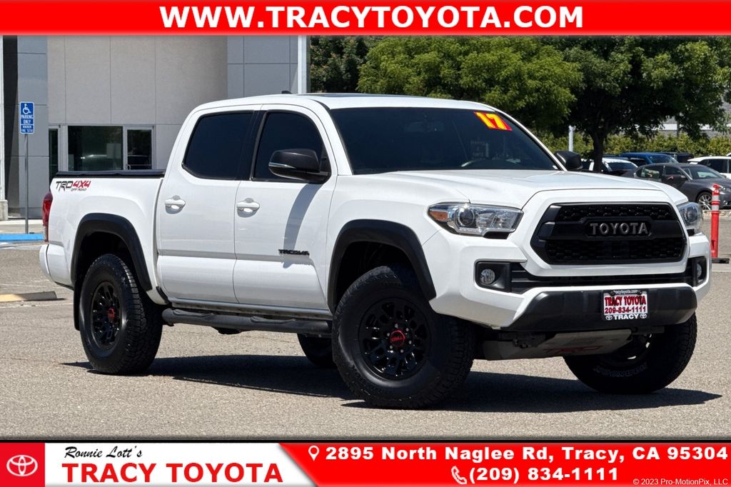 Super White 2017 Toyota Tacoma TRD Off Road V6 Double Cab 4WD Pickup Truck Four-Wheel Drive 6-Speed Automatic