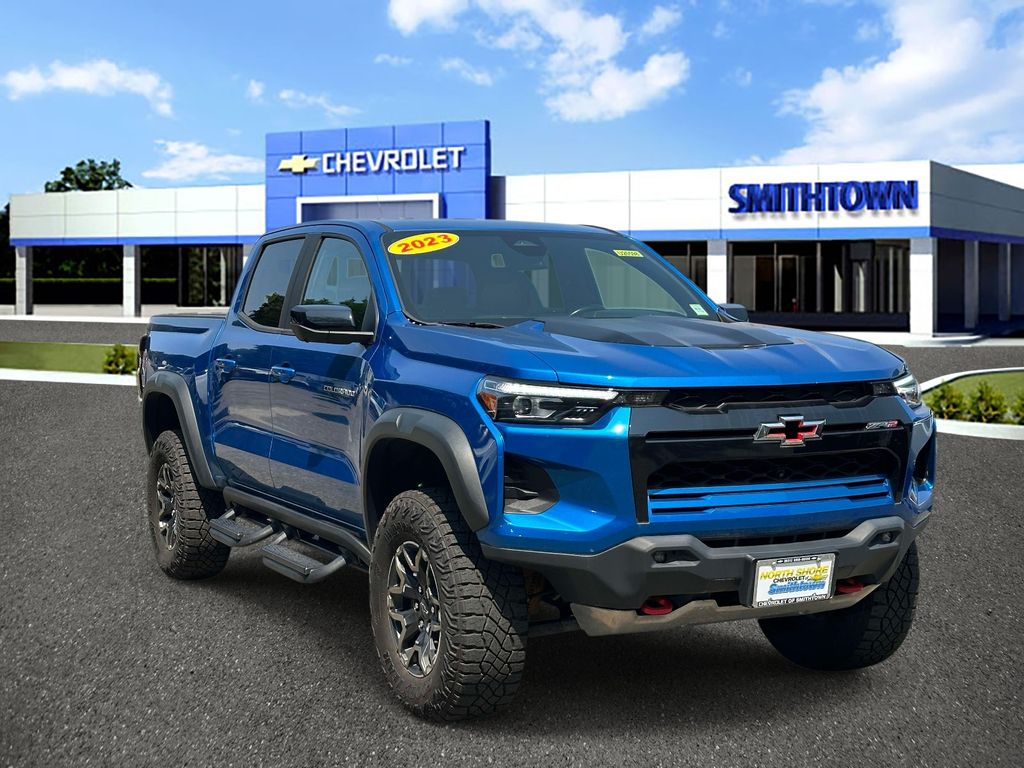 Glacier Blue Metallic 2023 Chevrolet Colorado Pickup Truck Four-Wheel Drive 8-Speed Automatic