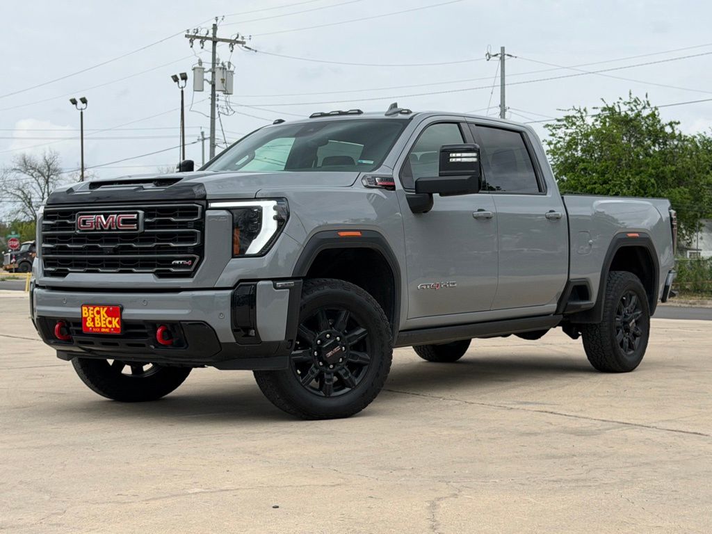 Thunderstorm Gray 2025 GMC Sierra 2500HD AT4 Crew Cab 4WD Pickup Truck Four-Wheel Drive Automatic