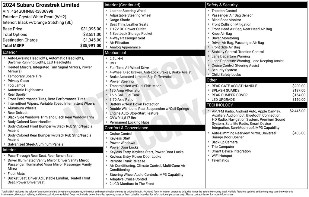 Certified Used 2024 White Subaru Limited image 5