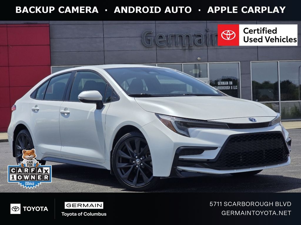 White (Wind Chill Pearl) 2025 Toyota Corolla Hybrid Sedan Front-Wheel Drive Continuously Variable Transmission