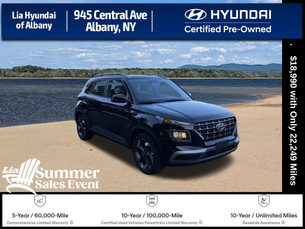 Onyx Black 2023 Hyundai Venue SEL FWD SUV / Crossover Front-Wheel Drive Continuously Variable Transmission