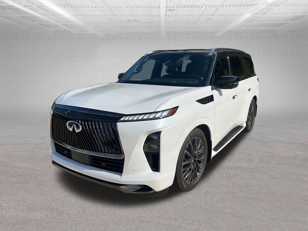 Radiant White/Black Obsidian 2026 INFINITI QX80 SUV / Crossover All-Wheel Drive 9-Speed Automatic