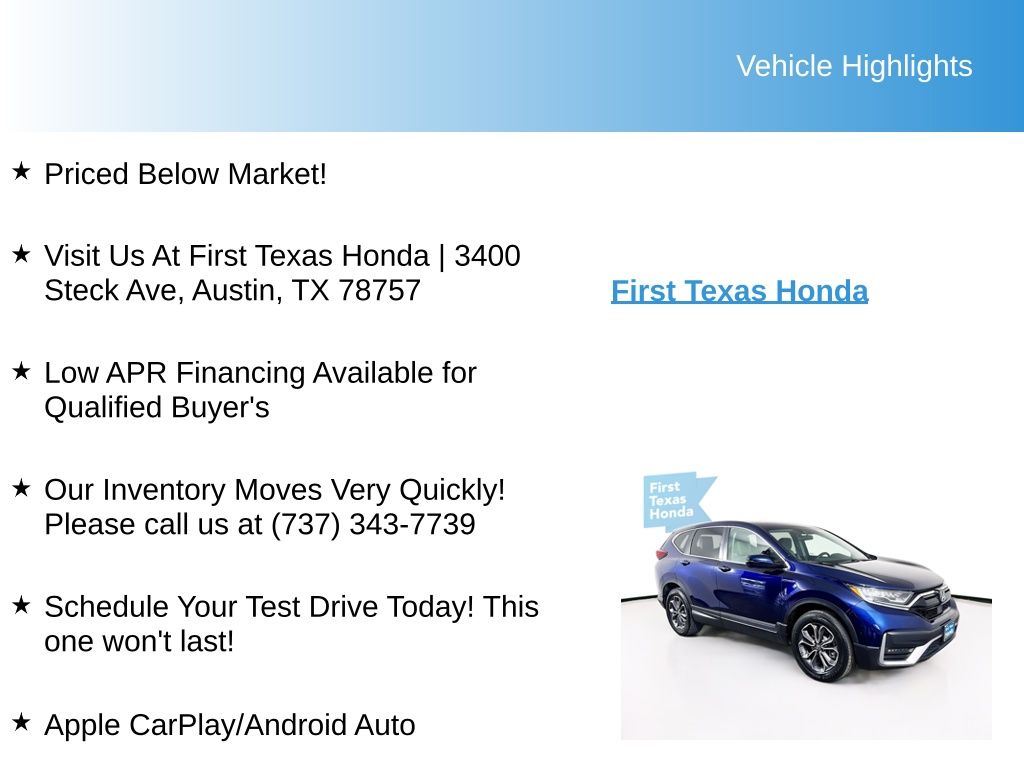 Used Car 2020 Honda Cr-v Hybrid  Ex For Sale Under $25,000 In Austin, Texas