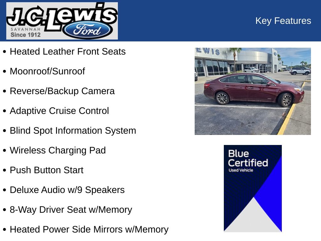 2018 Toyota Avalon Hybrid XLE Premium