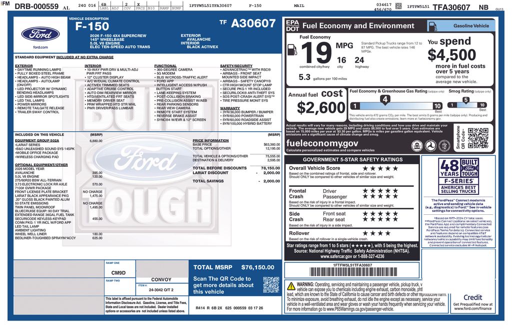 New 2026 White Ford Lariat Rocky Ridge image 4