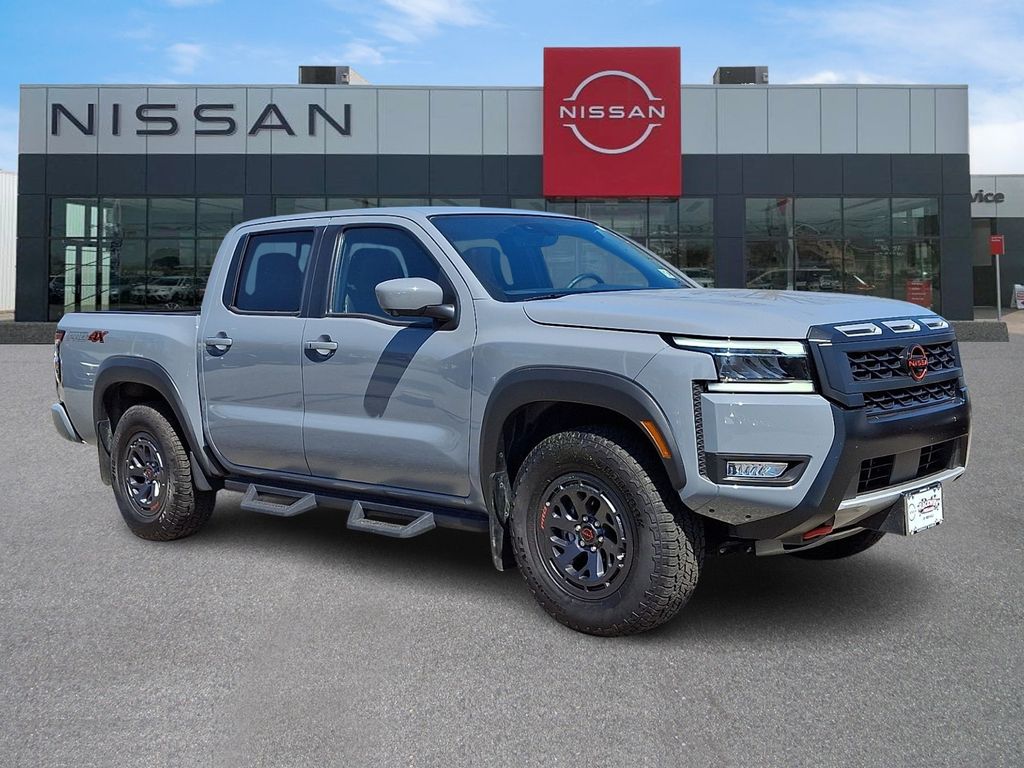 Boulder Gray Pearl 2025 Nissan Frontier PRO-4X Crew Cab 4WD Pickup Truck Four-Wheel Drive 9-Speed Automatic Overdrive