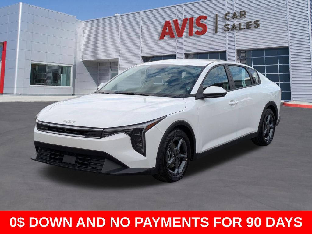 Snow White Pearl 2025 Kia K4 LXS FWD Sedan Front-Wheel Drive Continuously Variable Transmission
