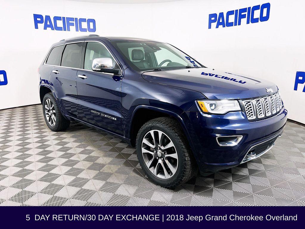 True Blue Pearlcoat 2018 Jeep Grand Cherokee Overland 4WD SUV / Crossover Four-Wheel Drive 8-Speed Automatic