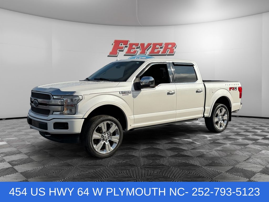 White Platinum Clearcoat Metallic 2019 Ford F-150 Pickup Truck Four-Wheel Drive Automatic