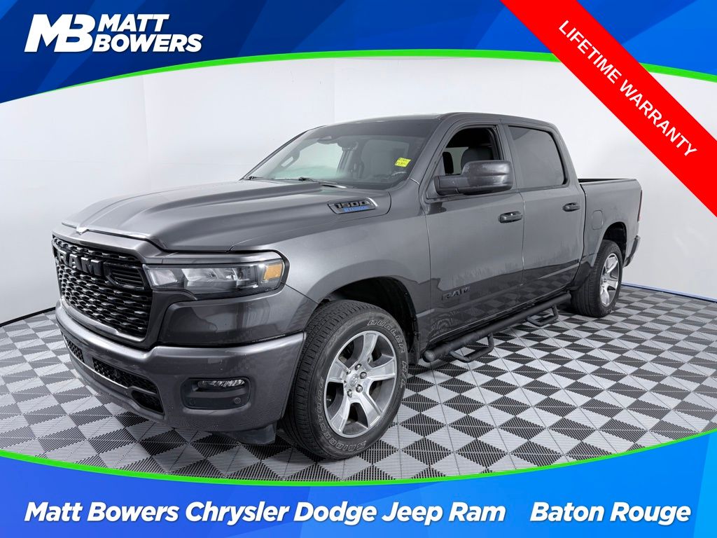Gray (Granite Crystal Metallic Clearcoat) 2025 RAM 1500 Tradesman Crew Cab 4WD Pickup Truck Four-Wheel Drive 8-Speed Automatic