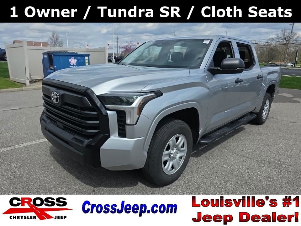 Celestial Silver Metallic 2023 Toyota Tundra SR CrewMax Cab 4WD Pickup Truck Four-Wheel Drive Automatic