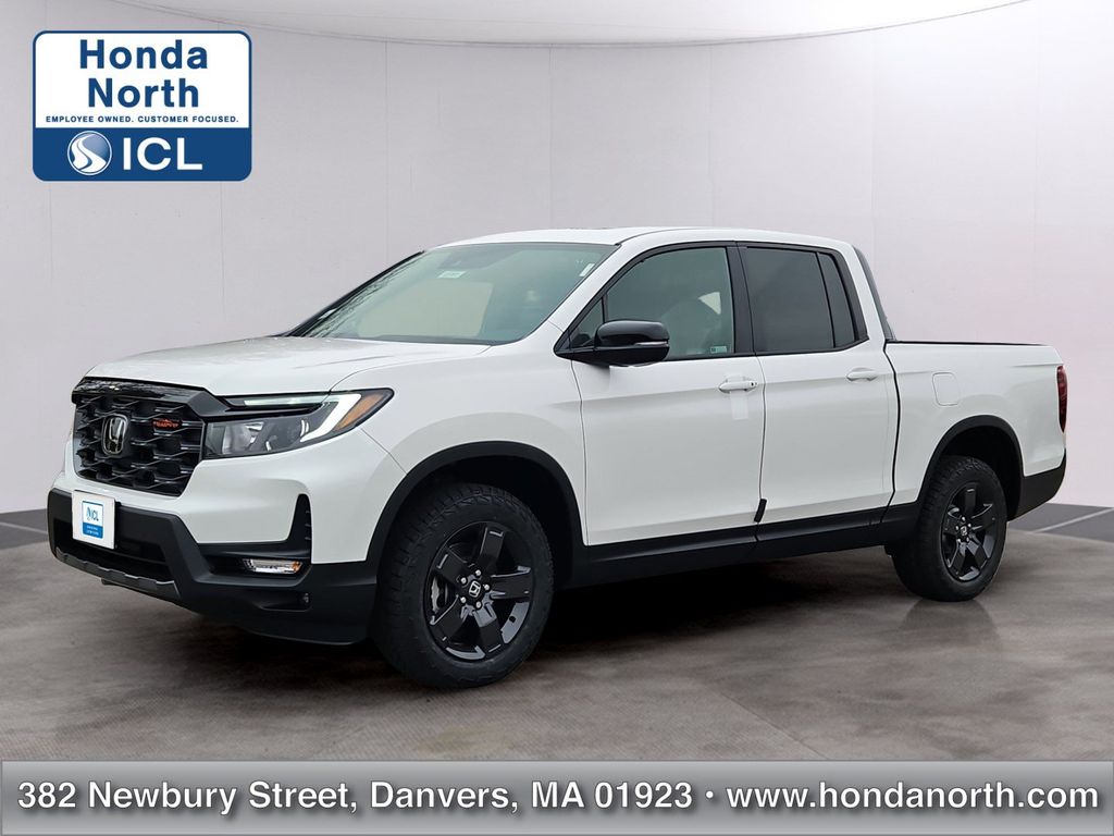 Platinum White 2026 Honda Ridgeline Pickup Truck All-Wheel Drive 9-Speed Automatic