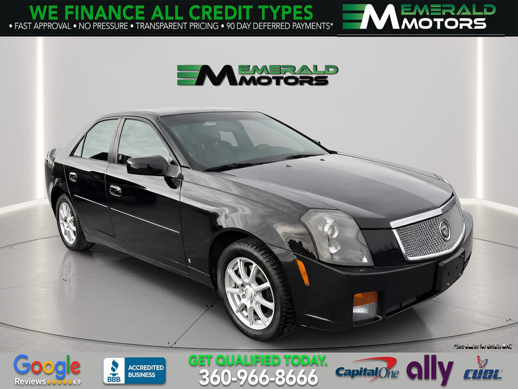 Black 2007 Cadillac CTS 3.6L RWD Sedan Rear-Wheel Drive Automatic