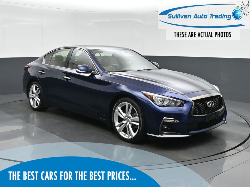 Grand Blue 2021 INFINITI Q50 Sedan All-Wheel Drive 7-Speed Automatic Overdrive