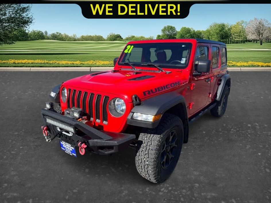 Firecracker Red Clearcoat 2021 Jeep Wrangler Unlimited Rubicon 4WD SUV / Crossover Four-Wheel Drive 6-Speed Manual