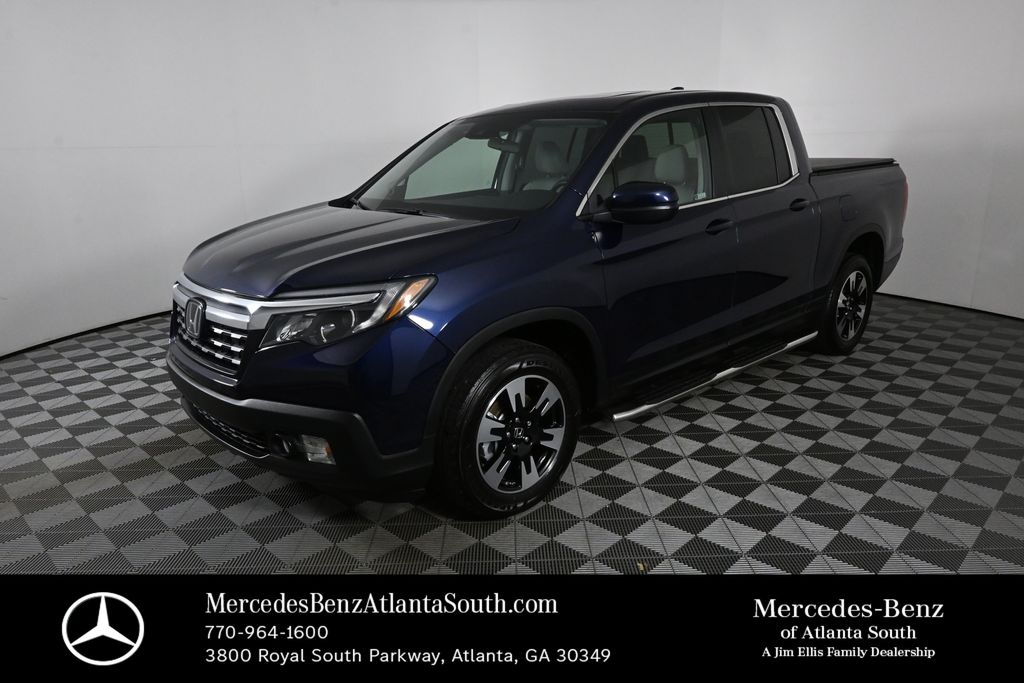 Black (Obsidian Blue Pearl) 2020 Honda Ridgeline Pickup Truck All-Wheel Drive 9-Speed Automatic