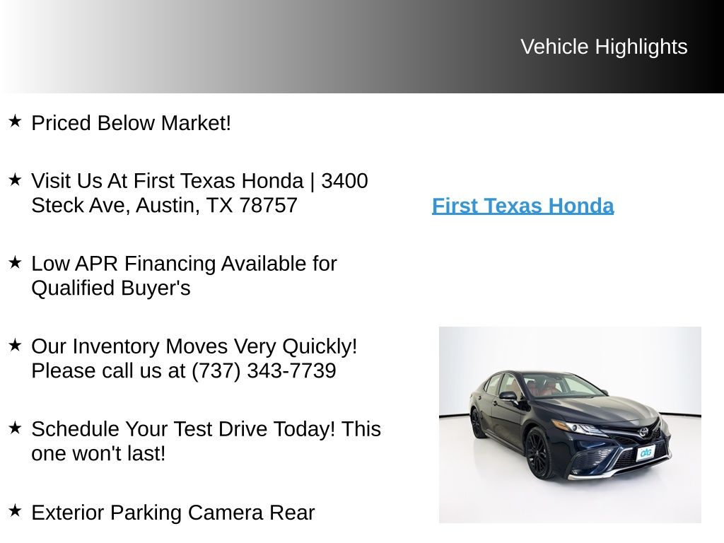 Used Car 2024 Toyota Camry  Xse For Sale Under $30,000 In Austin, Texas