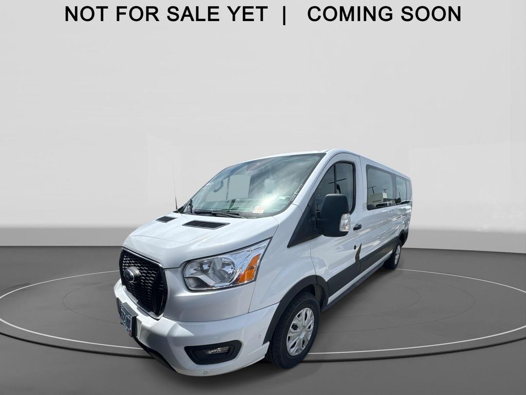 Oxford White 2021 Ford Transit Passenger 350 XLT Low Roof LB RWD Van Rear-Wheel Drive
