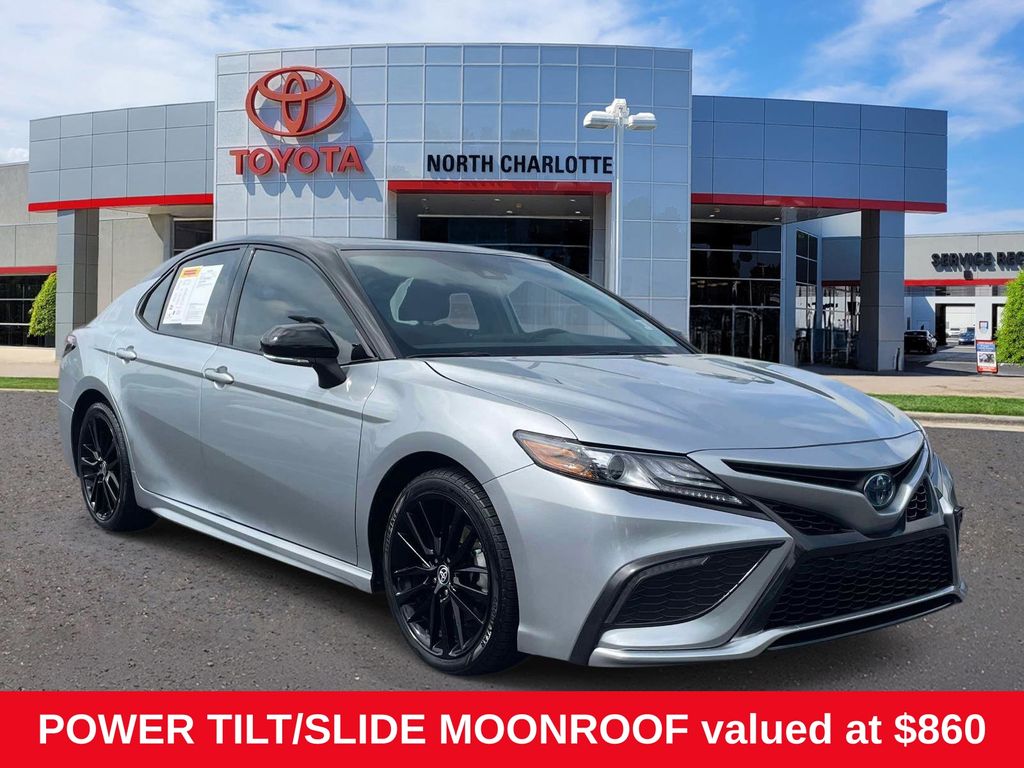 Celestial Silver Metallic/Midnight Black Metallic 2023 Toyota Camry Hybrid Sedan Front-Wheel Drive Continuously Variable Transmission