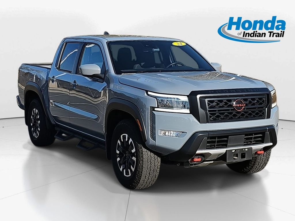 Boulder Gray Pearl 2024 Nissan Frontier PRO-4X Crew Cab 4WD Pickup Truck Four-Wheel Drive 9-Speed Automatic Overdrive