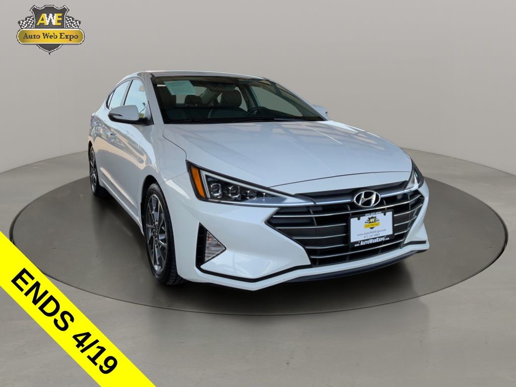 Quartz White Pearl 2020 Hyundai Elantra Limited FWD Sedan Front-Wheel Drive Continuously Variable Transmission