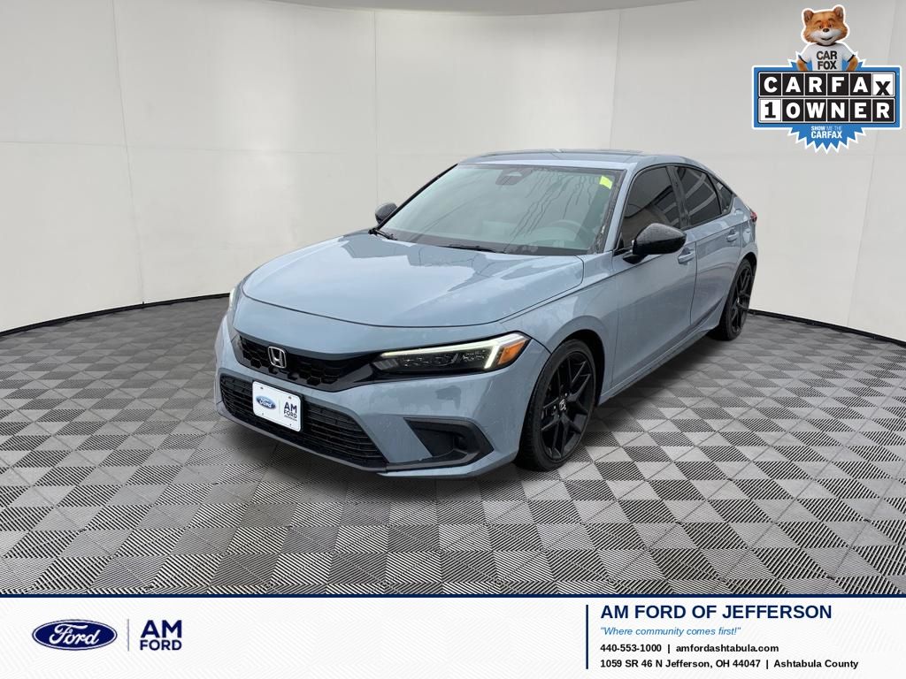 Gray 2022 Honda Civic Hatchback Sport FWD Hatchback Front-Wheel Drive Continuously Variable Transmission