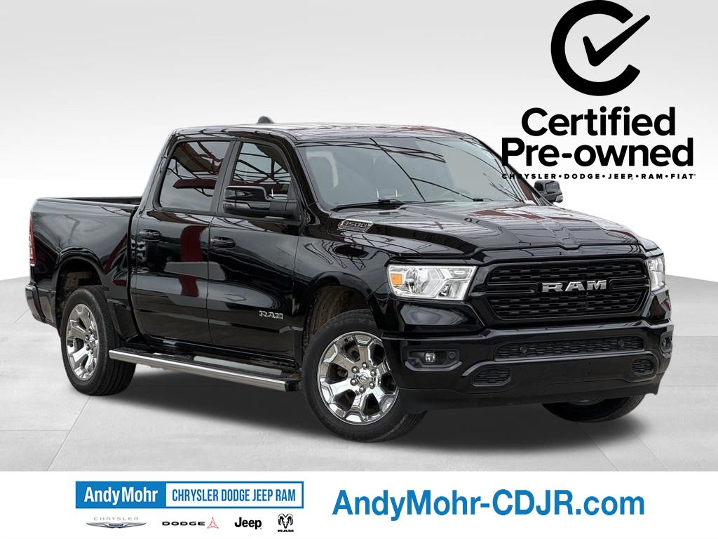 Diamond Black Crystal Pearlcoat 2024 RAM 1500 Big Horn Crew Cab 4WD Pickup Truck Four-Wheel Drive 8-Speed Automatic