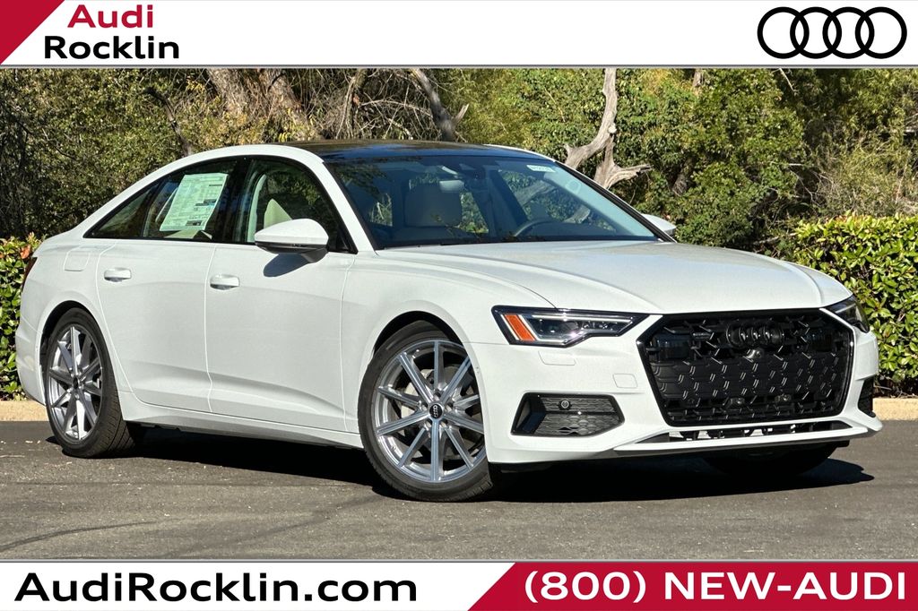 White 2025 Audi A6 quattro Premium Plus 45 TFSI Sedan All-Wheel Drive 7-Speed Automatic