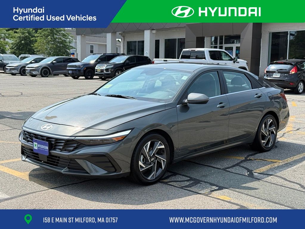 Amazon Gray 2024 Hyundai Elantra Hybrid Sedan Front-Wheel Drive 6-Speed Dual Clutch