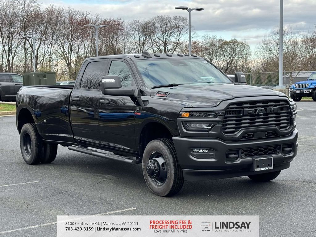 Diamond Black Crystal Pearlcoat 2026 RAM 3500 Tradesman Crew Cab LB DRW 4WD Pickup Truck Four-Wheel Drive 8-Speed Automatic