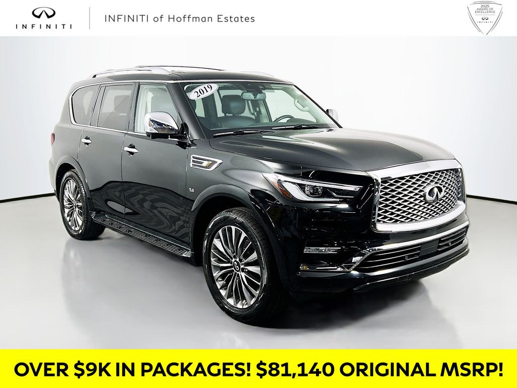 Black Obsidian 2019 INFINITI QX80 Luxe 4WD SUV / Crossover All-Wheel Drive 7-Speed Automatic